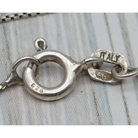 FAS 925 Sterling Silver Butterfly Pendant Crystal Accents Sterling Box Chain 20" - Picture 8 of 8